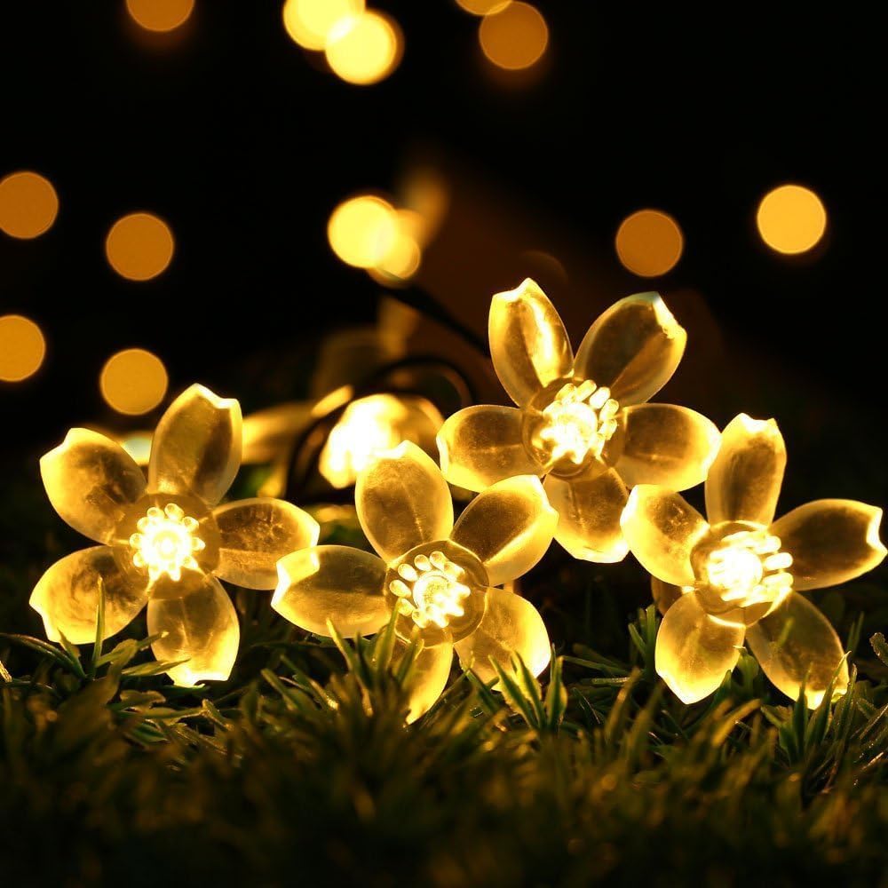 Silicone Flower LED String Fairy Lights Outdoor and Indoor for Home Decoration Light, Diwali Lights & Christmas,Party (Warm White,Corded Electric) 16 LED's 3 Meter
