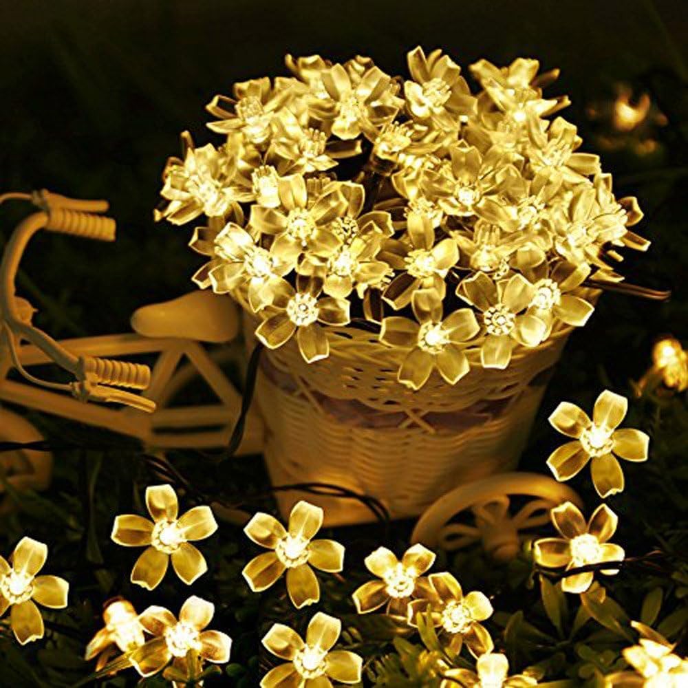 Silicone Flower LED String Fairy Lights Outdoor and Indoor for Home Decoration Light, Diwali Lights & Christmas,Party (Warm White,Corded Electric) 16 LED's 3 Meter